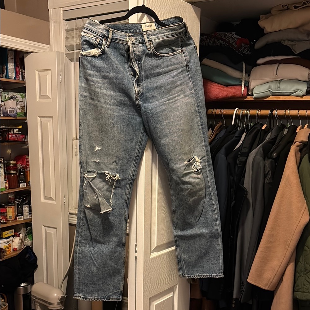Classic Blue Distressed Women's Jeans
